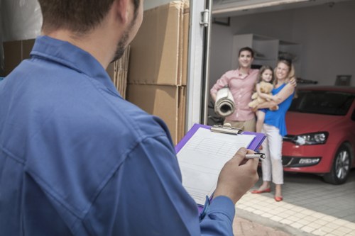 Moving team handling office relocation logistics in South London