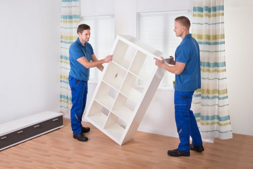 Office removals setup in a South London commercial area