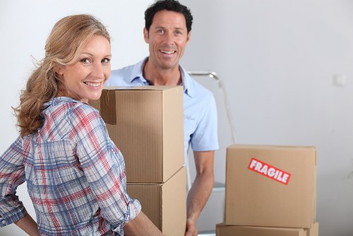 Movers handling office equipment and furniture in Elephant and Castle