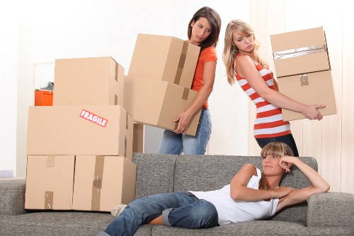 Household and office items being loaded for a move in Elephant and Castle